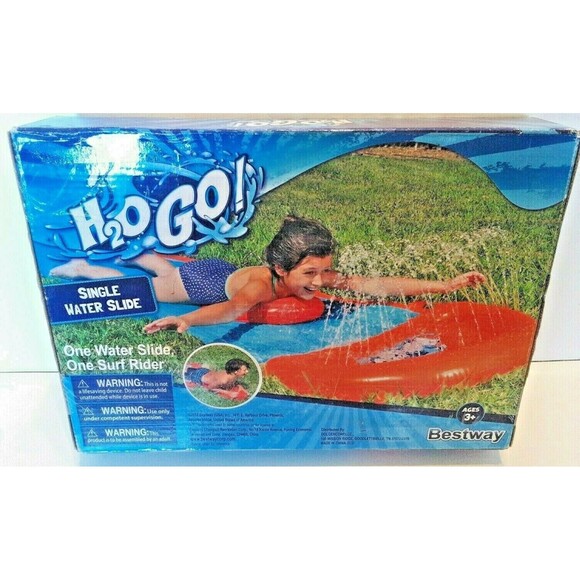 Water Slide Single H2O Go Inflatable Mat Drench Pool 18 foot NEW Summer Outside - Picture 2 of 2